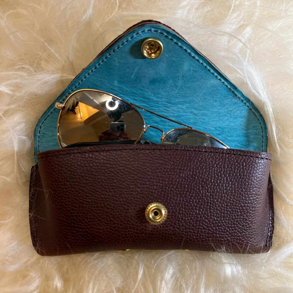 Football leather glasses case